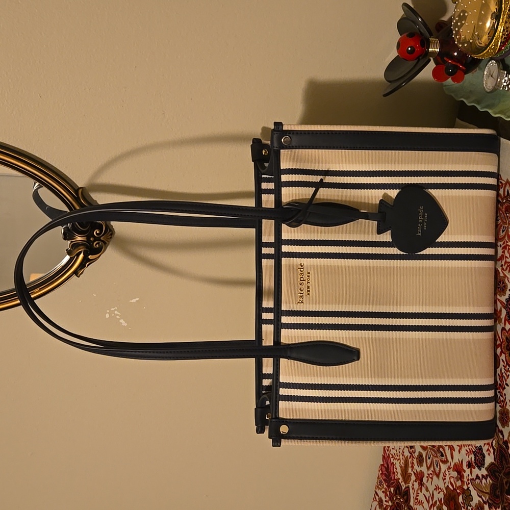 Kate Spade Market Striped Canvas Medium Tote